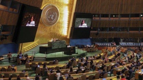Canadian Foreign Minister Anita Anand speaks during a High-level International Conference for the ... Canadian Foreign Minister Anita Anand speaks during a High-level International Conference for the ...