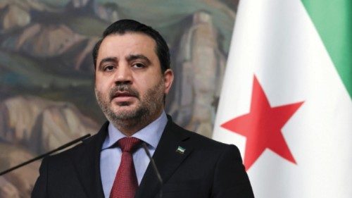epa12274491 Syrian Foreign Minister Asaad Hassan al-Shibani speaks during a press conference with ... epa12274491 Syrian Foreign Minister Asaad Hassan al-Shibani speaks during a press conference with ...