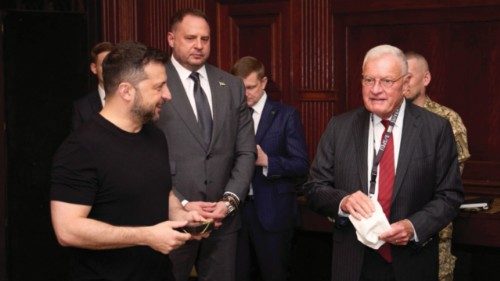 This handout photograph taken and released by the Ukrainian Presidential Press Service on August 18, ... This handout photograph taken and released by the Ukrainian Presidential Press Service on August 18, ...