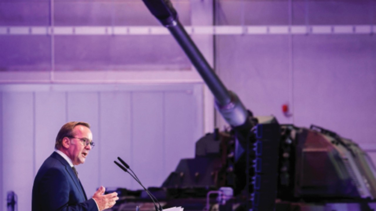 German Defence Minister Boris Pistorius gives a speech during the inauguration of the new munitions ...