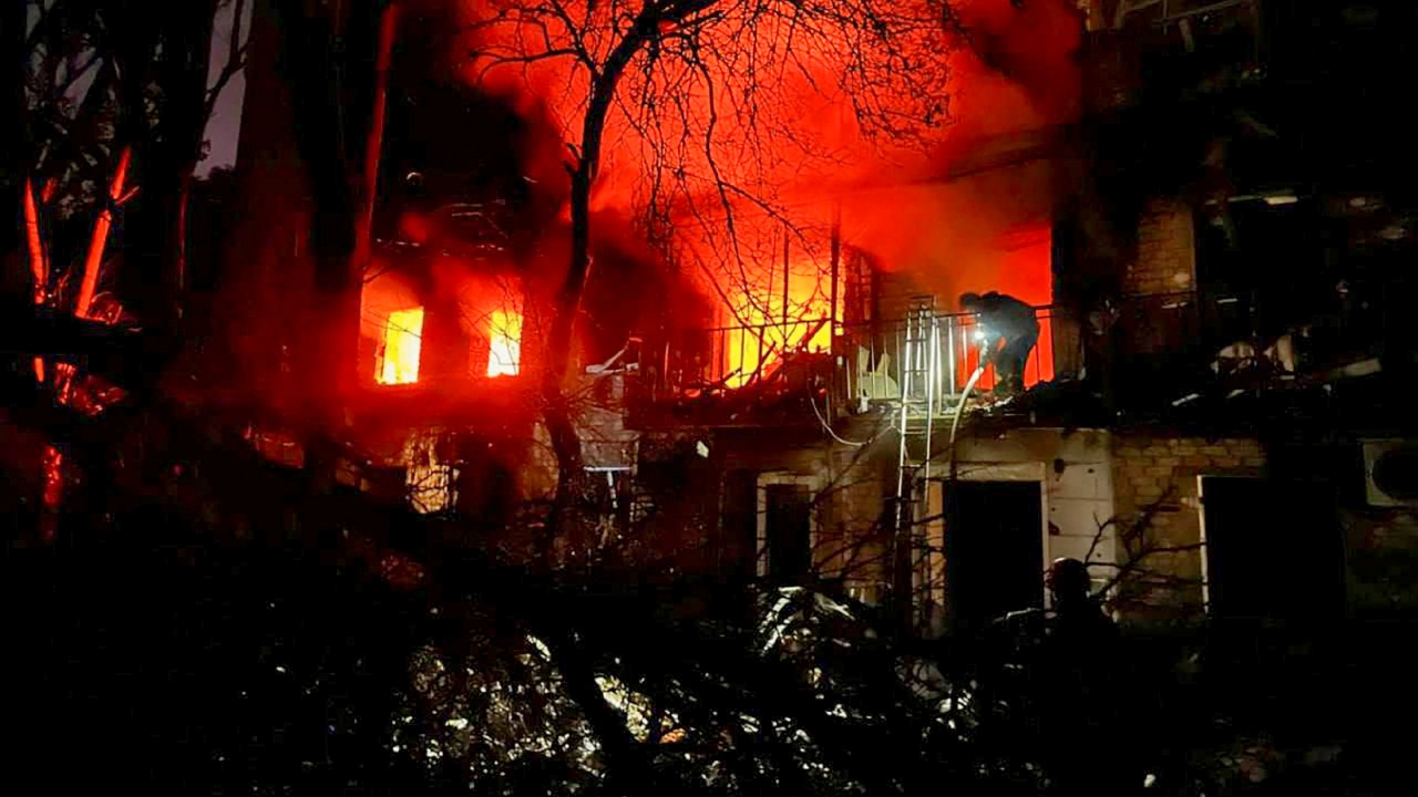 epa12335628 A handout photo released by the press service of the State Emergency Service (SES) of ...
