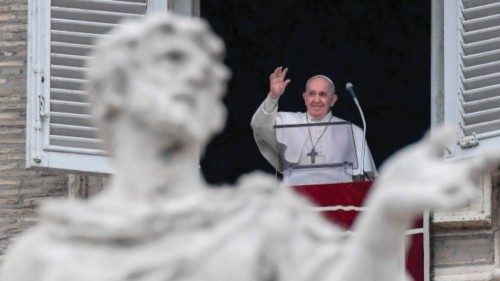 Pope Francis waves from the window of the apostolic palace overlooking St. Peter's Square during the ... Pope Francis waves from the window of the apostolic palace overlooking St. Peter's Square during the ...