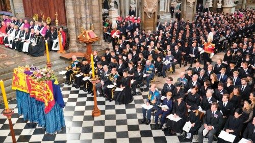 Members of the Royal family attends the State Funeral Service for Britain's Queen Elizabeth II, at ...