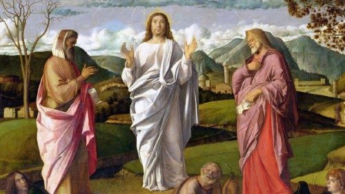 BEN112975 The Transfiguration, 1480 (oil on panel) by Bellini, Giovanni (c.1430-1516); 115x154 cm; ...