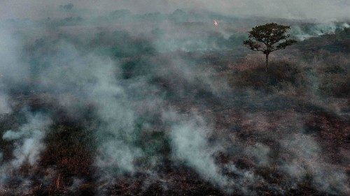 (FILES) Aerial view of a forest fire in Porto Jofre, Pantanal, Mato Grosso state, Brazil, on ...