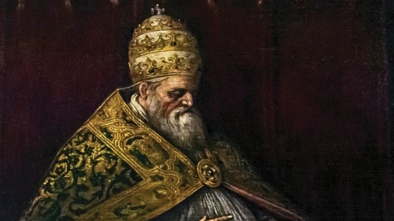 Interior of Santi Giovanni e Paolo (Venice) - Honorius III by Leandro Bassano