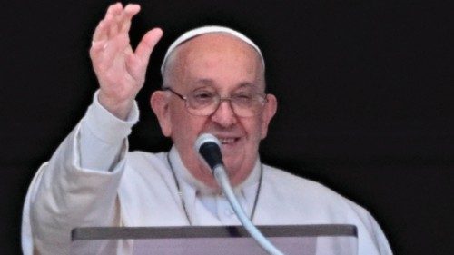 Pope Francis waves as he addresses the crowd from the window of the apostolic palace overlooking ... Pope Francis waves as he addresses the crowd from the window of the apostolic palace overlooking ...