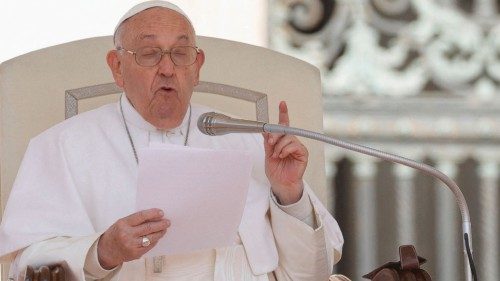 Pope Francis attends the weekly general audience in Saint Peter Square at the Vatican, May 15, 2024. ... Pope Francis attends the weekly general audience in Saint Peter Square at the Vatican, May 15, 2024. ...