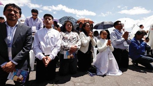 People attend the opening Mass at the International Eucharistic Congress, in Quito, Ecuador ... People attend the opening Mass at the International Eucharistic Congress, in Quito, Ecuador ...