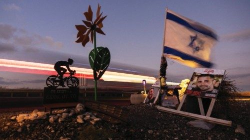 An Israeli flag flutters, near the site at which Ron Benjamin was slain by Hamas, nearly a year ... An Israeli flag flutters, near the site at which Ron Benjamin was slain by Hamas, nearly a year ...