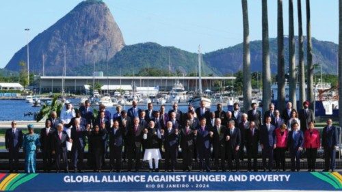 G20 leaders take part in a Family Photo at the G20 Summit in Rio de Janeiro, Brazil on Monday, Nov. ...